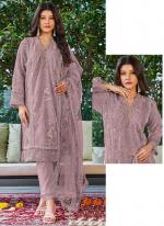 Georgette Lilac Festival Wear Embroidery Work  Pakistani Suit 